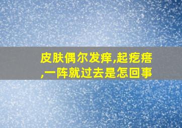 皮肤偶尔发痒,起疙瘩,一阵就过去是怎回事