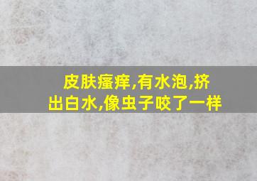 皮肤瘙痒,有水泡,挤出白水,像虫子咬了一样