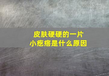 皮肤硬硬的一片小疙瘩是什么原因