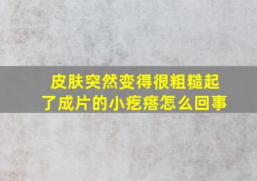 皮肤突然变得很粗糙起了成片的小疙瘩怎么回事