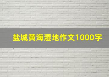 盐城黄海湿地作文1000字