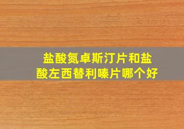 盐酸氮卓斯汀片和盐酸左西替利嗪片哪个好