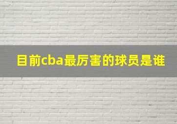 目前cba最厉害的球员是谁