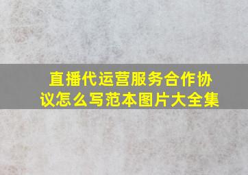 直播代运营服务合作协议怎么写范本图片大全集