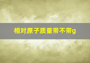 相对原子质量带不带g