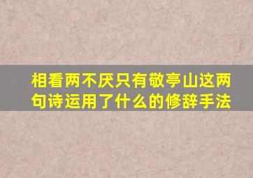 相看两不厌只有敬亭山这两句诗运用了什么的修辞手法