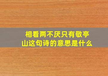 相看两不厌只有敬亭山这句诗的意思是什么