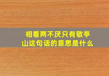 相看两不厌只有敬亭山这句话的意思是什么