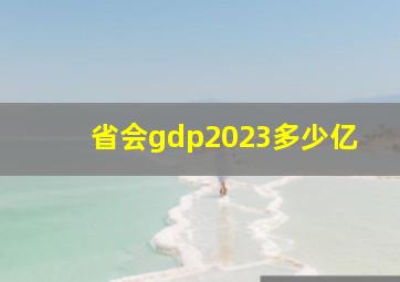 省会gdp2023多少亿