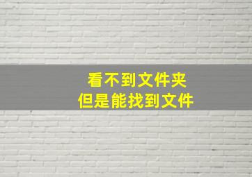 看不到文件夹但是能找到文件