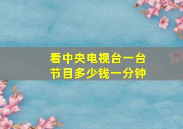 看中央电视台一台节目多少钱一分钟