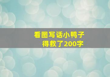 看图写话小鸭子得救了200字