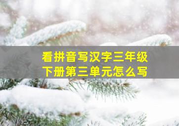 看拼音写汉字三年级下册第三单元怎么写