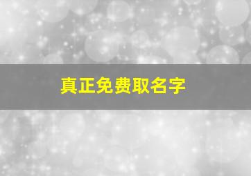 真正免费取名字