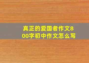 真正的爱国者作文800字初中作文怎么写