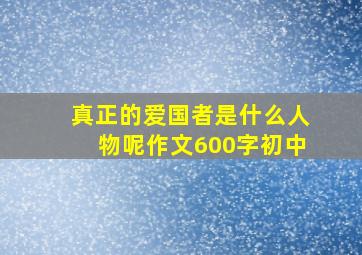 真正的爱国者是什么人物呢作文600字初中