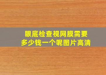 眼底检查视网膜需要多少钱一个呢图片高清