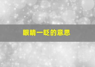 眼睛一眨的意思