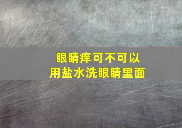 眼睛痒可不可以用盐水洗眼睛里面