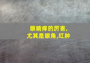 眼睛痒的厉害,尤其是眼角,红肿