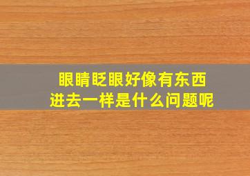 眼睛眨眼好像有东西进去一样是什么问题呢