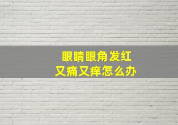 眼睛眼角发红又痛又痒怎么办