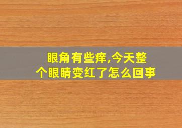 眼角有些痒,今天整个眼睛变红了怎么回事