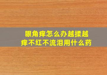 眼角痒怎么办越揉越痒不红不流泪用什么药