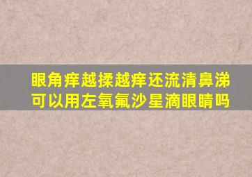 眼角痒越揉越痒还流清鼻涕可以用左氧氟沙星滴眼睛吗