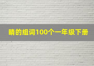 睛的组词100个一年级下册