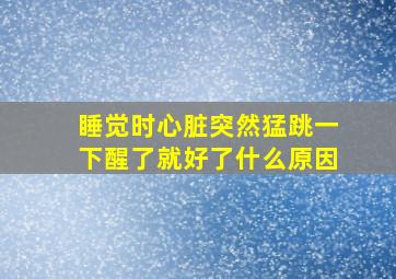 睡觉时心脏突然猛跳一下醒了就好了什么原因