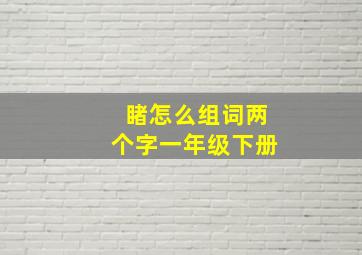 睹怎么组词两个字一年级下册