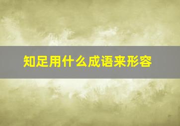 知足用什么成语来形容