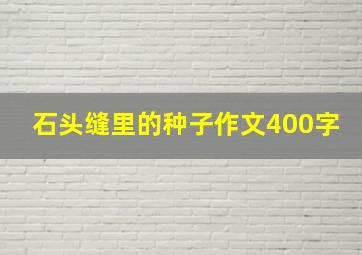 石头缝里的种子作文400字