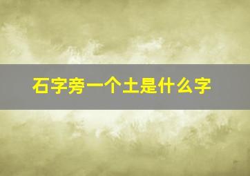 石字旁一个土是什么字