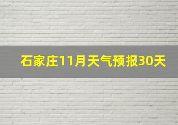 石家庄11月天气预报30天