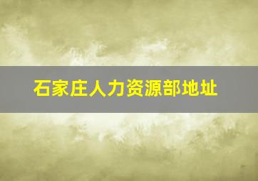 石家庄人力资源部地址