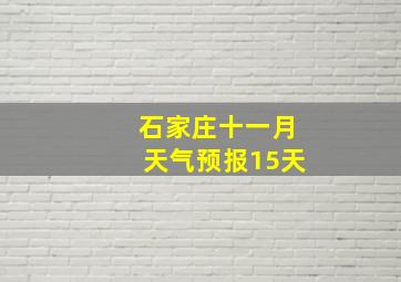 石家庄十一月天气预报15天