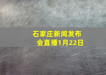 石家庄新闻发布会直播1月22日