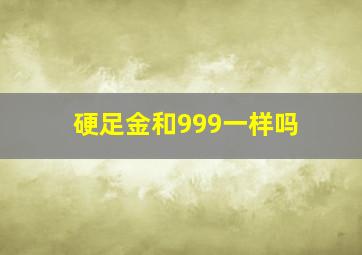 硬足金和999一样吗