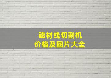 磁材线切割机价格及图片大全