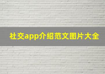 社交app介绍范文图片大全