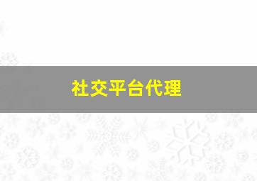 社交平台代理