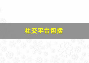 社交平台包括