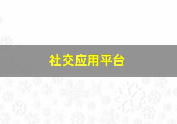 社交应用平台