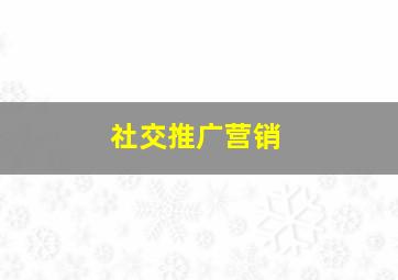 社交推广营销