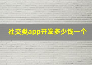 社交类app开发多少钱一个