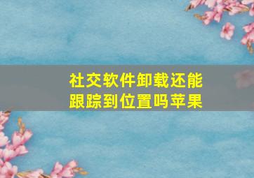 社交软件卸载还能跟踪到位置吗苹果