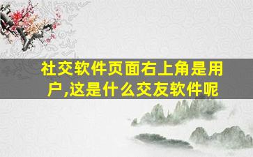 社交软件页面右上角是用户,这是什么交友软件呢