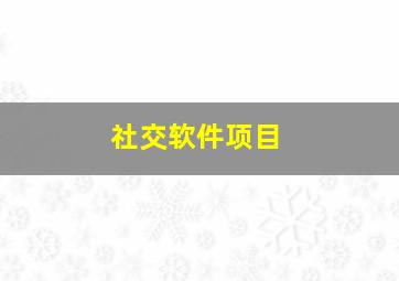 社交软件项目